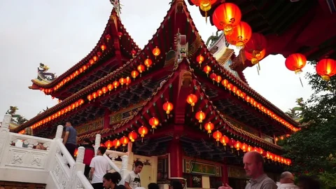 Thean hou Buddhist temple during Chinese New Year Stock Footage 101025378