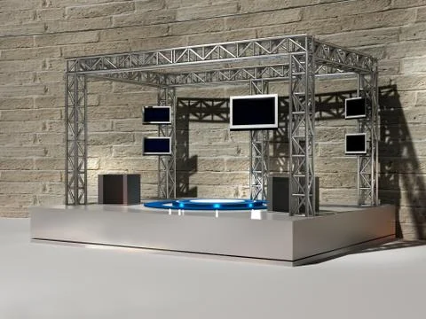 Theater 3d studio tv virtual set Stock Illustration