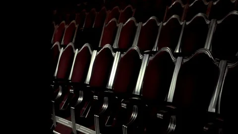 Theater backstage look to the empty hall before performance Stock Footage 125569724