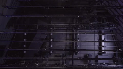 Theater Battens Going Up and Down in the View of the Ceiling. Stock Footage 302761714