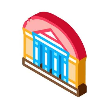 Theater Building Isometric Icon Vector Illustration Ilustración de archivo