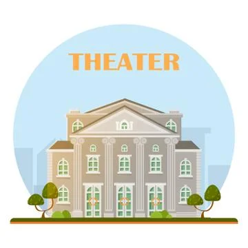 Theater building in vector. Stock Illustration