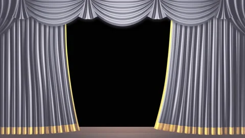 Theater Curtain 22 Front White E1 Stock Footage 229791679