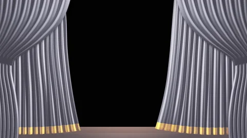 Theater Curtain 22 Front White J1 Stock Footage 229792873