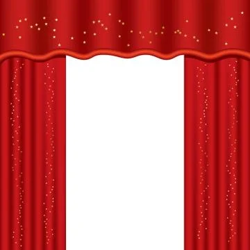 Theater curtains with copy space, vector illustration (mesh used) Stock Illustration