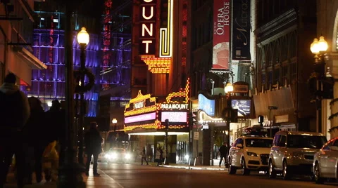 Theater District Boston Close Up Stock-Footage 45146864