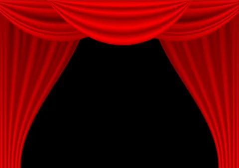 Theater draped curtain Stock Illustration