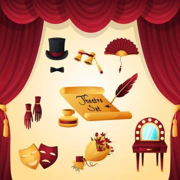 Theater Elements Set Stock Illustration