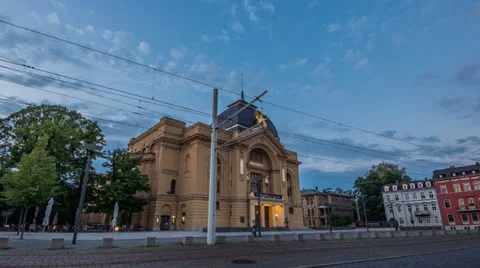 Theater Gera Hyperlapse Stock Footage 24790771