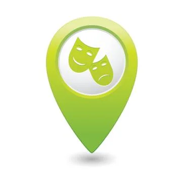 Theater icon green pointer Stock Illustration