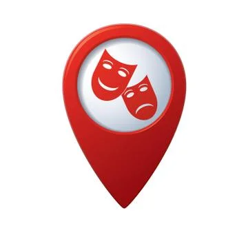 Theater icon red pointer Illustrazione stock