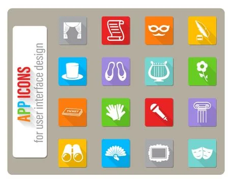 Theater icon set Stock Illustration