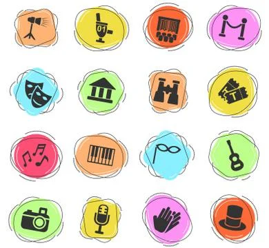 Theater icon set Stock Illustration