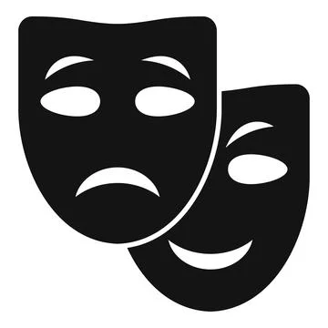 Theater mask icon simple vector. Mental busy coping skills Illustrazione stock