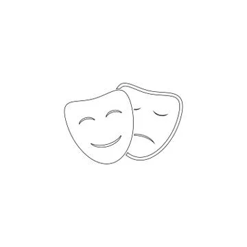 Theater masks. flat vector icon Stock Illustration