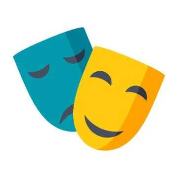 Theater Masks Vector Icon Stock Illustration