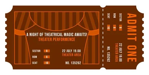 Theater performance tickets Stock Illustration