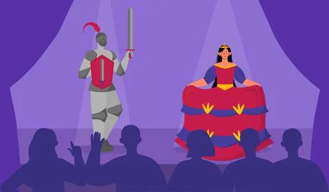 Theater performance vector concept Illustrazione stock