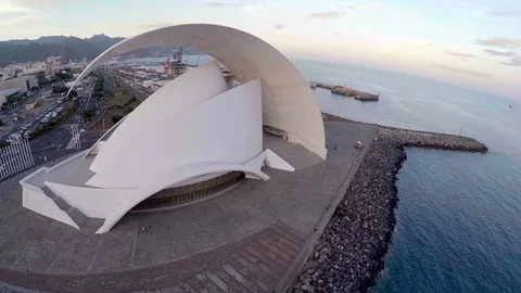 Theater on shore of ocean Stock Footage