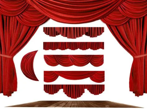 Theater STage Drape Elements to Create Your Own Background Stock Photos