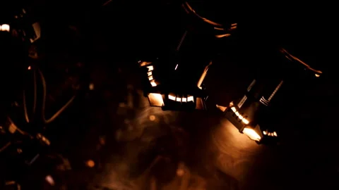 Theater stage lights and scene lights, close up Stock Footage 241521203