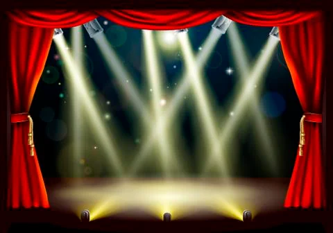 Theater stage lights Stock Illustration