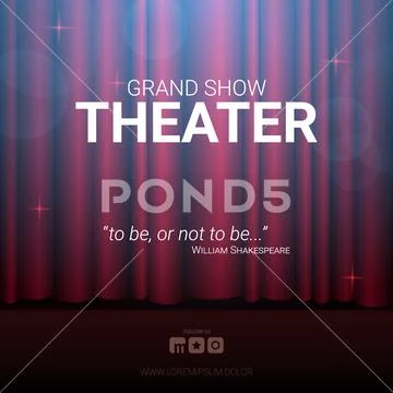 Theater stage. Red curtains stage, theater or opera background with spotlight Stock Illustration