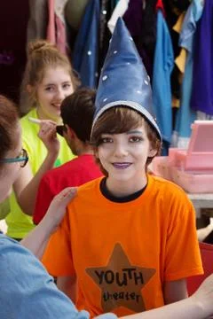 Theater Student in Wizard Hat Stock Photos