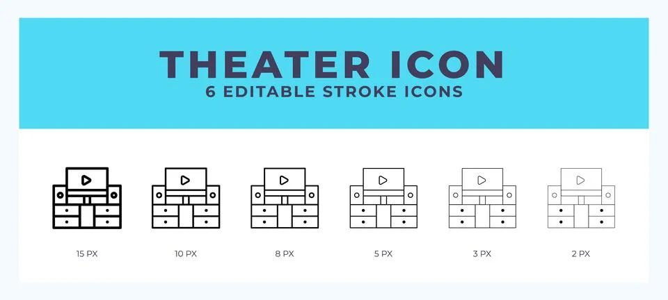 Theater vector icon for web and app. Editable stroke vector illustration Illustrazione stock