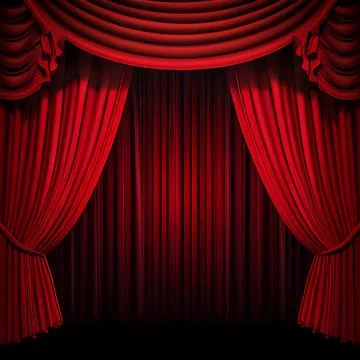 Theather red curtains background Stock Illustration