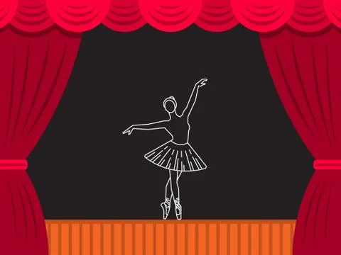 Theatre ballet banner Illustrazione stock