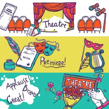 Theatre Banner Set Stockillustratie