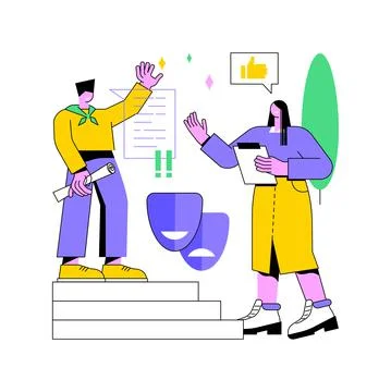 Theatre camp abstract concept vector illustration. Stock Illustration