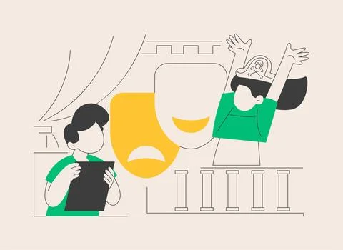 Theatre camp abstract concept vector illustration. Stock Illustration