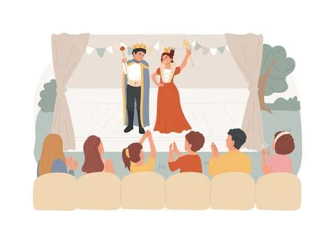 Theatre camp isolated concept vector illustration. イラスト素材