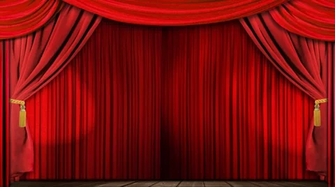 Theatre curtains fabric Stock Footage