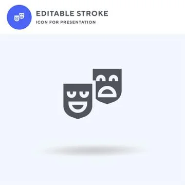 Theatre icon vector, filled flat sign, solid pictogram isolated on white, logo Illustrazione stock