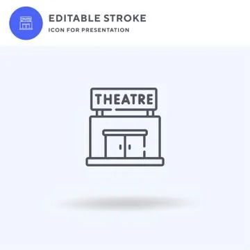 Theatre icon vector, filled flat sign, solid pictogram isolated on white, logo 스톡 일러스트