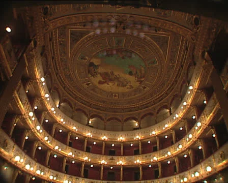 THEATRE interior tilt Video stock 24237099