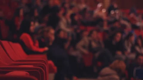 Theatre Out of focus audience crowd Stock Footage