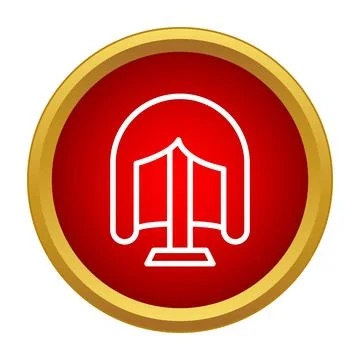 Theatre stage curtains button for performance symbol Stock Illustration
