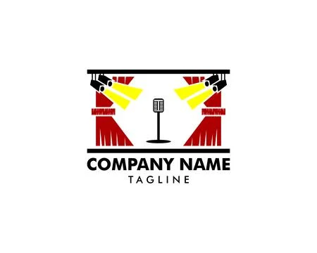 Theatre stage logo template vector icon illustration design Stock Illustration