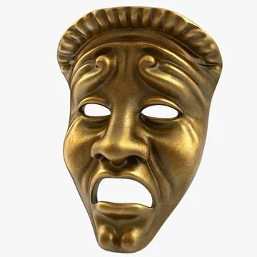 Theatre Tragedy Mask 3D Model