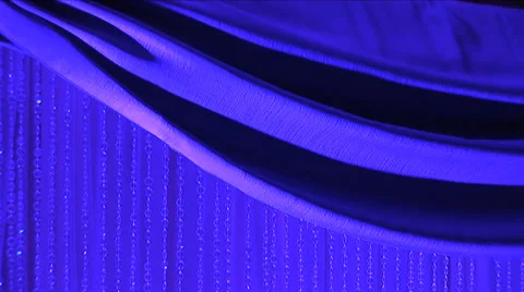 Theatrical blue curtains Stock Footage 34134097