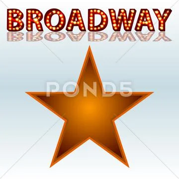 Theatrical Lights Broadway Text Stock Illustration