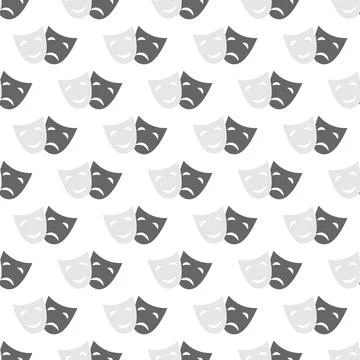 Theatrical mask. Seamless pattern for texture, textiles, packaging, and simpl Illustrazione stock