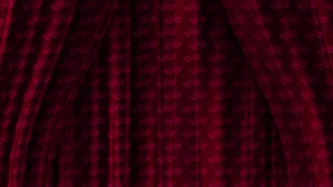 Theatrical opening curtains. The pattern is a mask. Animation in loop seamless Stock Footage 157306417