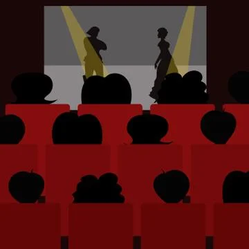 Theatrical performance on the stage Stock Illustration