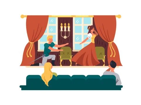 Theatrical performance on stage Stock Illustration
