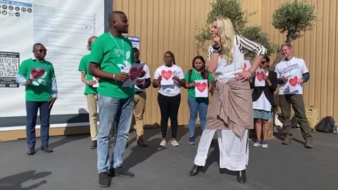 Theatrical play encourages to commit to climate justice at COP27, Sharm el Sheij Stock Footage 220853105
